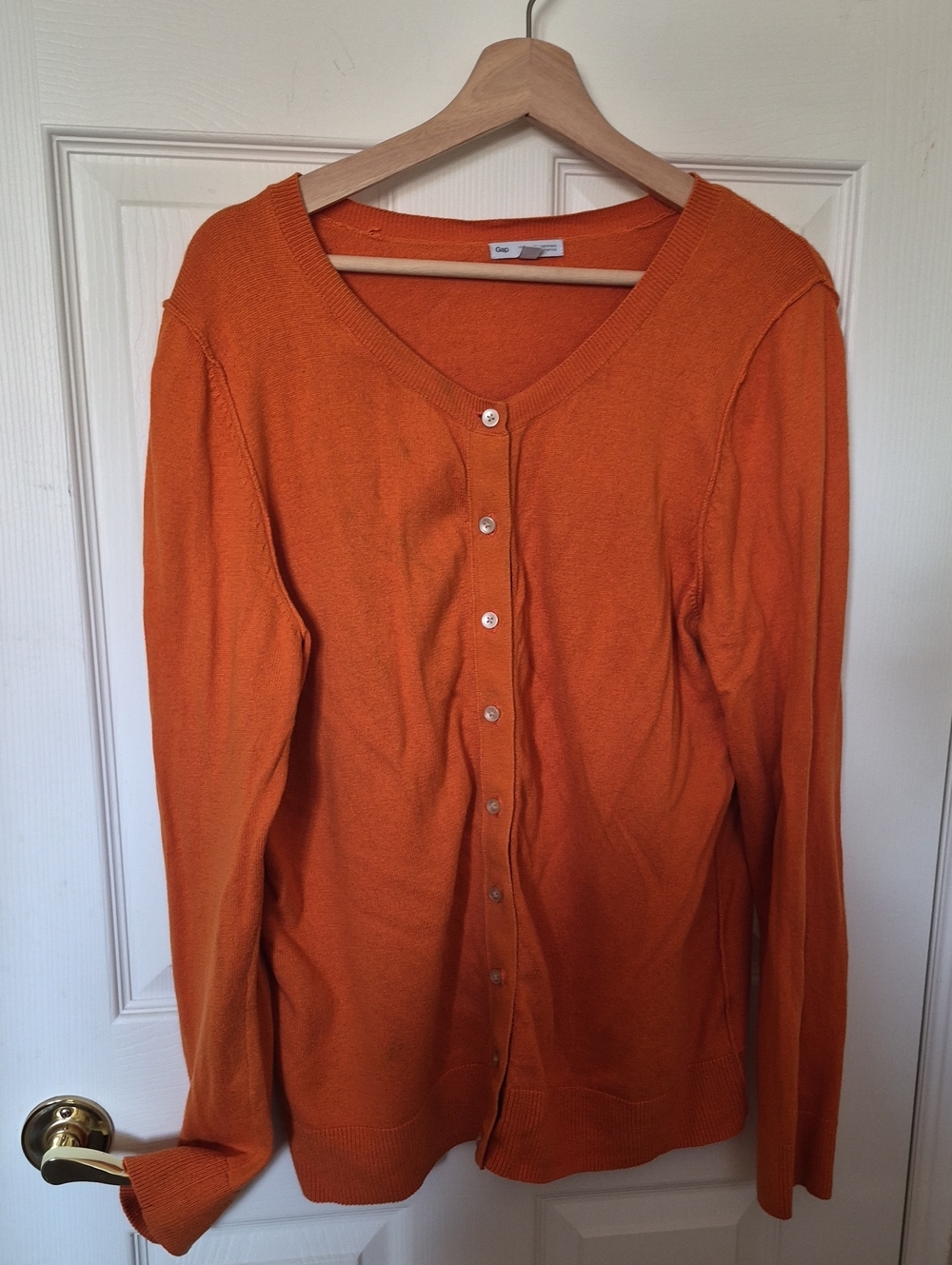 Vintage Gap Burnt Orange Cotton Cashmere Blend Cardigan Sweater XL